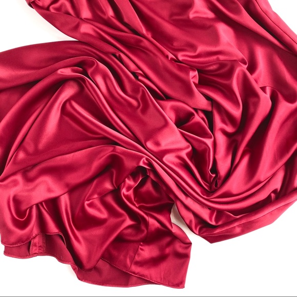 Amsale | cranberry ruby red silky sweetheart gown - Picture 5 of 8